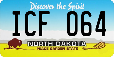 ND license plate ICF064