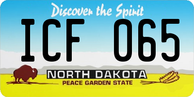 ND license plate ICF065