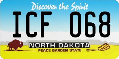 ND license plate ICF068