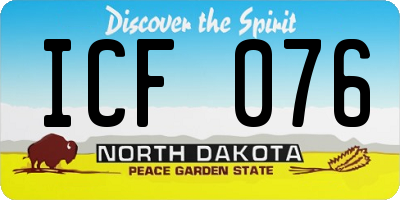 ND license plate ICF076
