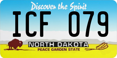 ND license plate ICF079