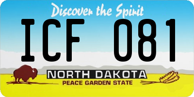 ND license plate ICF081