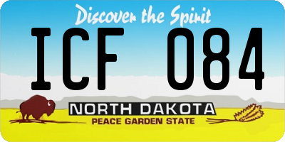 ND license plate ICF084