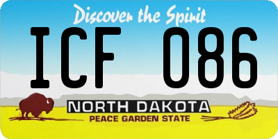 ND license plate ICF086