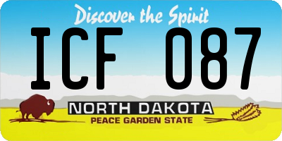 ND license plate ICF087