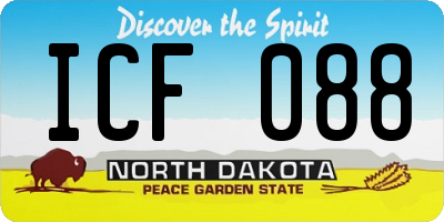 ND license plate ICF088