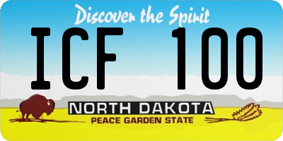 ND license plate ICF100