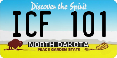 ND license plate ICF101