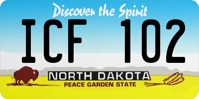 ND license plate ICF102