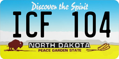 ND license plate ICF104