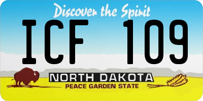 ND license plate ICF109