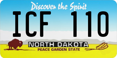 ND license plate ICF110