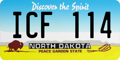 ND license plate ICF114