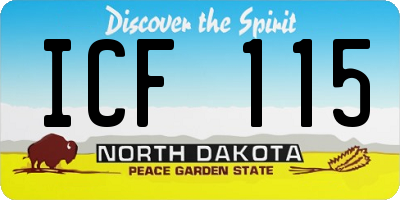 ND license plate ICF115