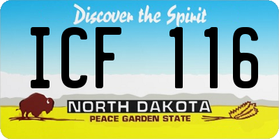 ND license plate ICF116
