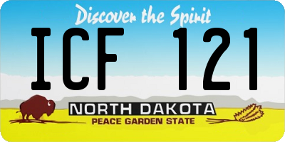 ND license plate ICF121