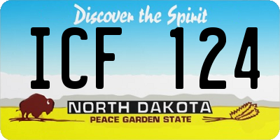 ND license plate ICF124