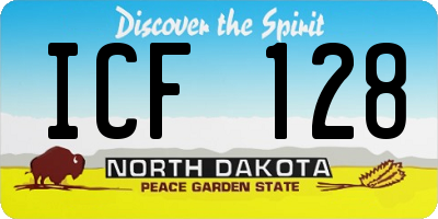 ND license plate ICF128