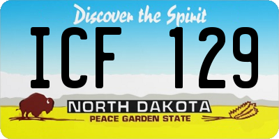 ND license plate ICF129