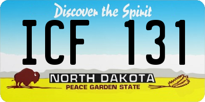 ND license plate ICF131