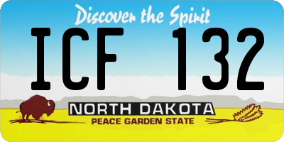 ND license plate ICF132