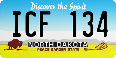 ND license plate ICF134