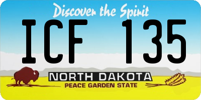 ND license plate ICF135
