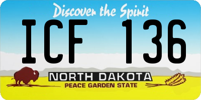 ND license plate ICF136