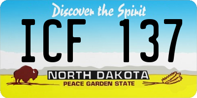 ND license plate ICF137