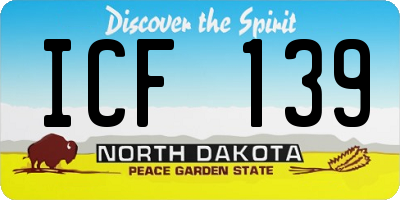 ND license plate ICF139