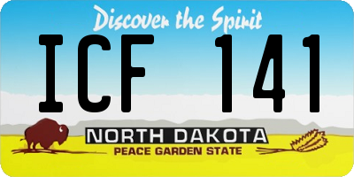 ND license plate ICF141