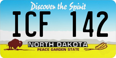 ND license plate ICF142