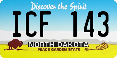 ND license plate ICF143