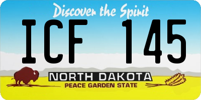 ND license plate ICF145