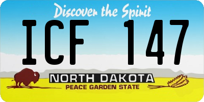 ND license plate ICF147