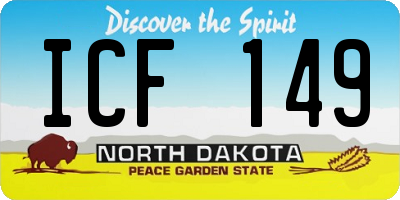 ND license plate ICF149