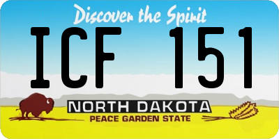 ND license plate ICF151