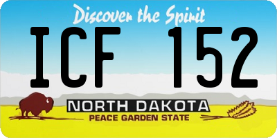 ND license plate ICF152