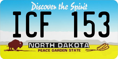 ND license plate ICF153