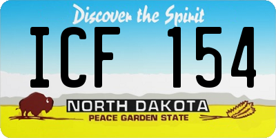 ND license plate ICF154