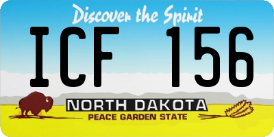 ND license plate ICF156