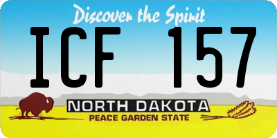 ND license plate ICF157