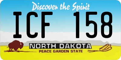 ND license plate ICF158