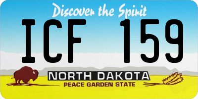 ND license plate ICF159