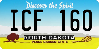 ND license plate ICF160