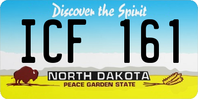 ND license plate ICF161