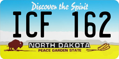 ND license plate ICF162