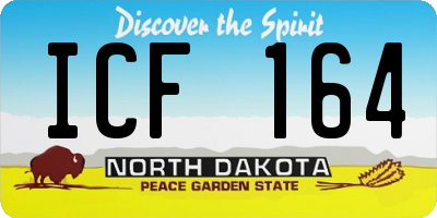 ND license plate ICF164