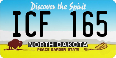 ND license plate ICF165