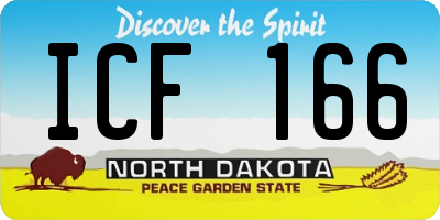 ND license plate ICF166